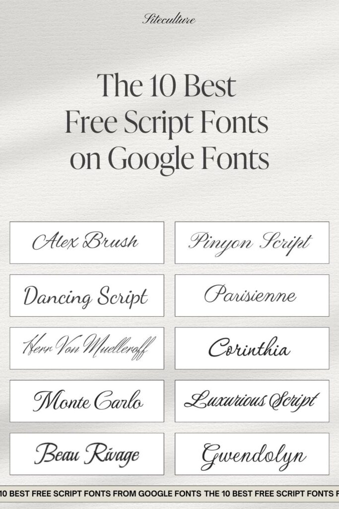best free script fonts on google fonts