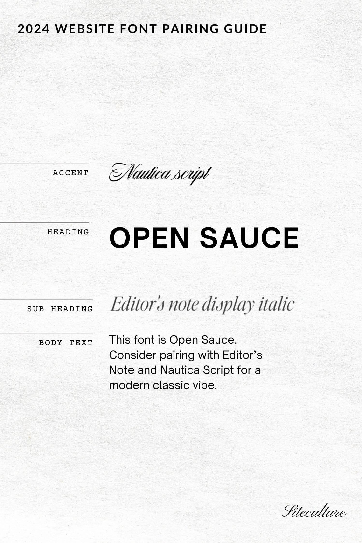 best fonts for websites with a punk chic aesthetic, open sauce, nautica script, editors note