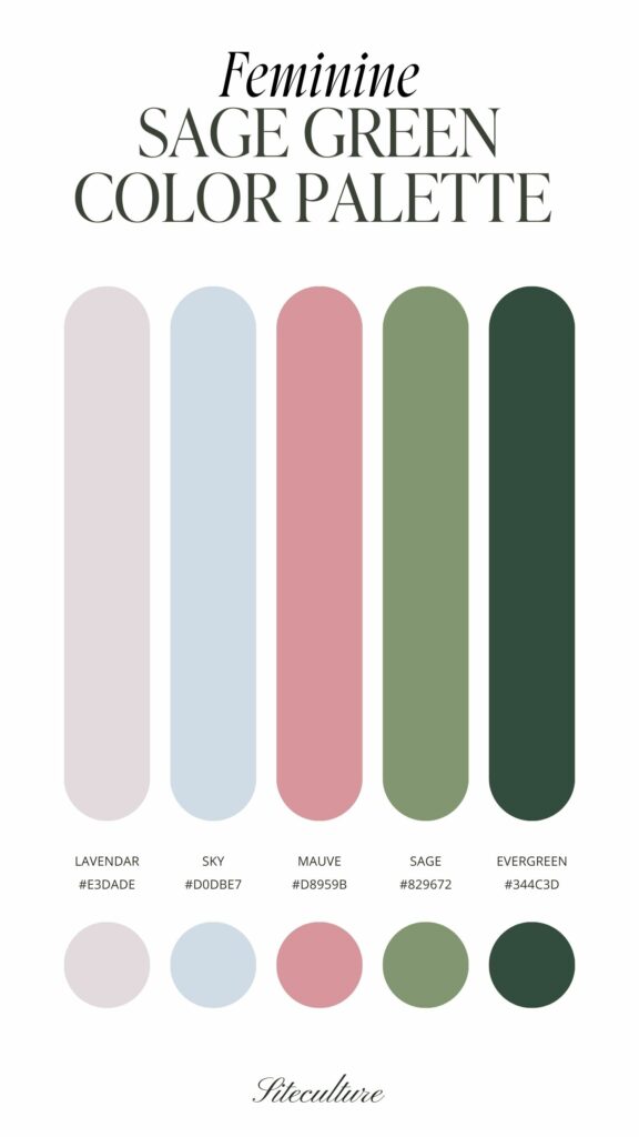 feminine sage green color palette