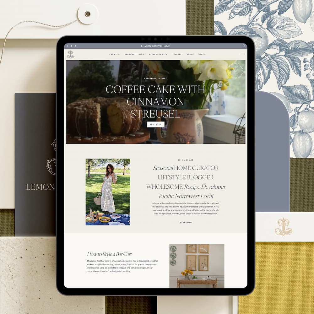 classic and timeless brand design for lemon grove lane